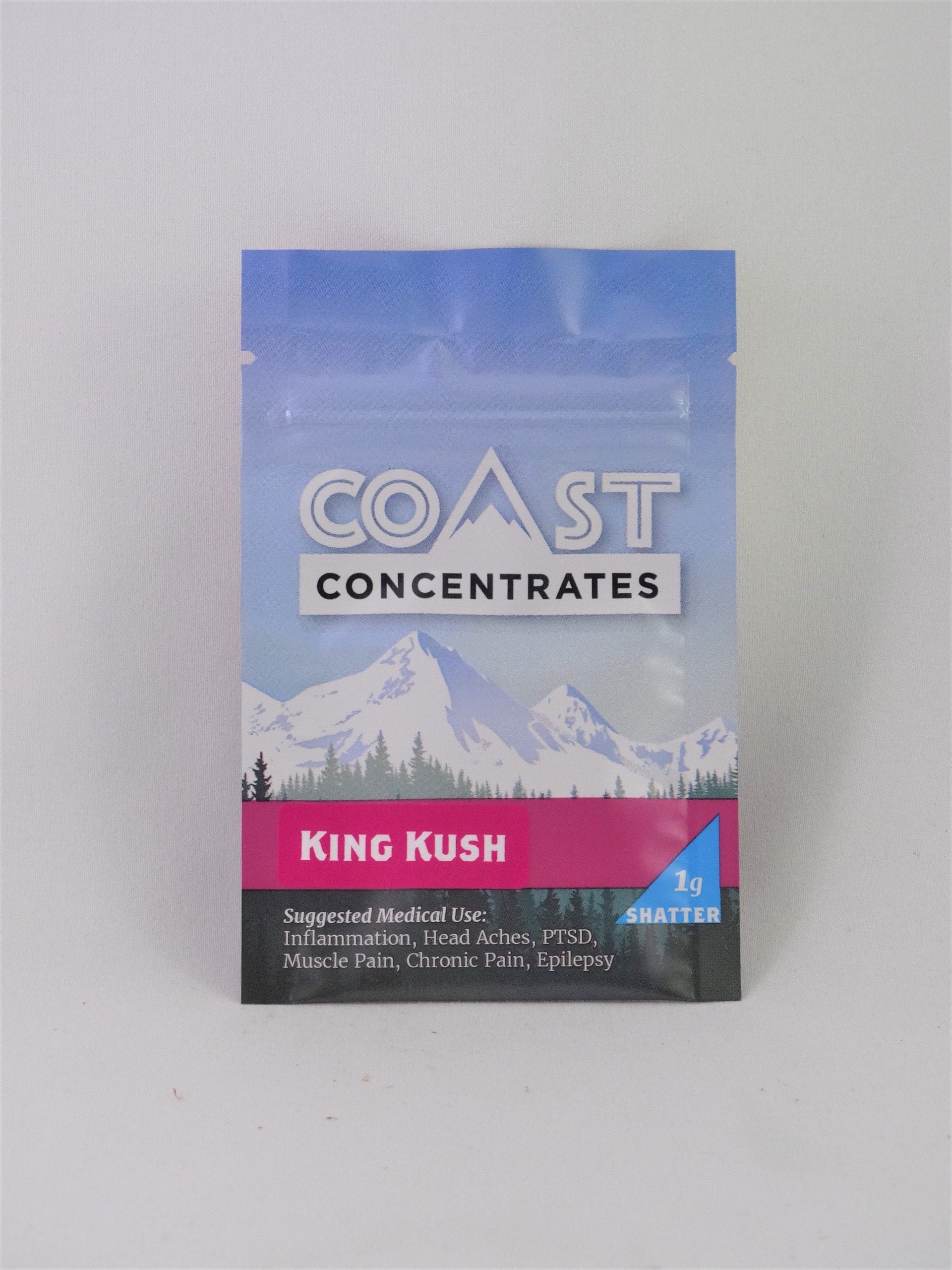 King Kush shatter scaled Coast Concentrates - King Kush