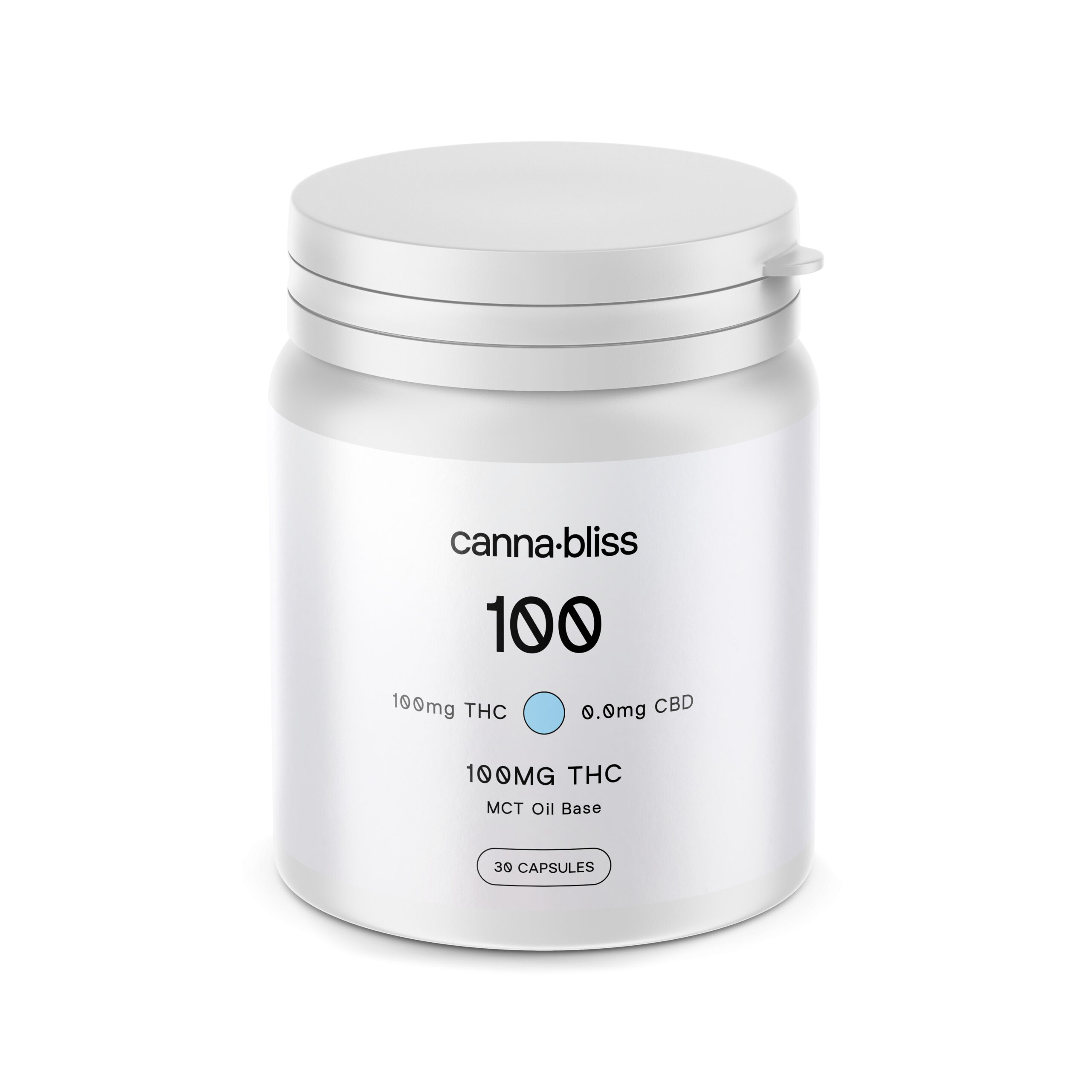 2 CannaBliss 100 100mg THC scaled Canna Bliss THC Capsules - 100mg (30 pack)