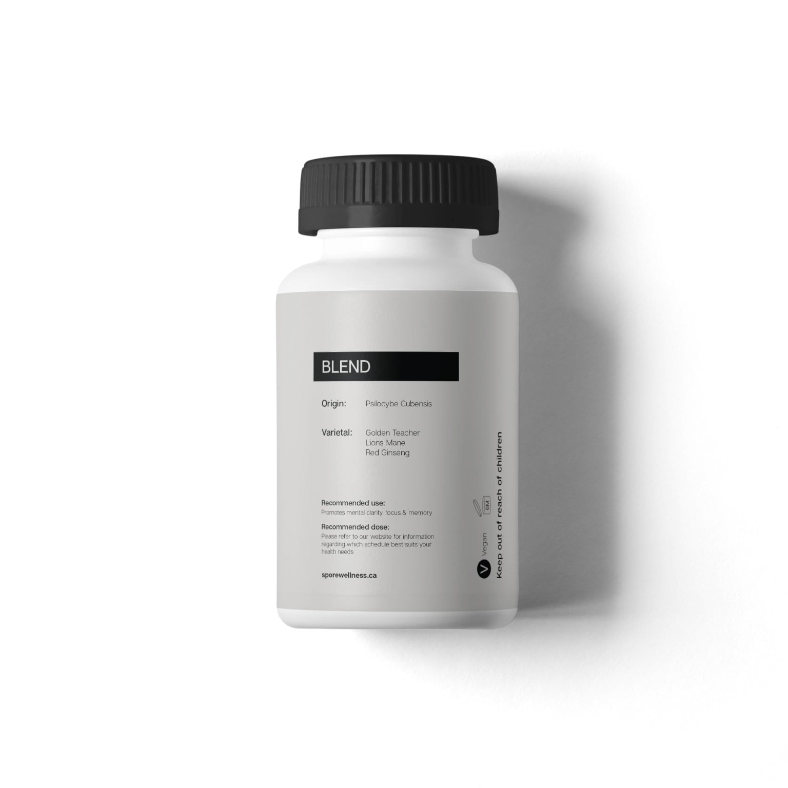 Spore Wellness Cognitive back 1536x1536 1 Spore Wellness (Cognitive) Microdosing Mushroom Capsules