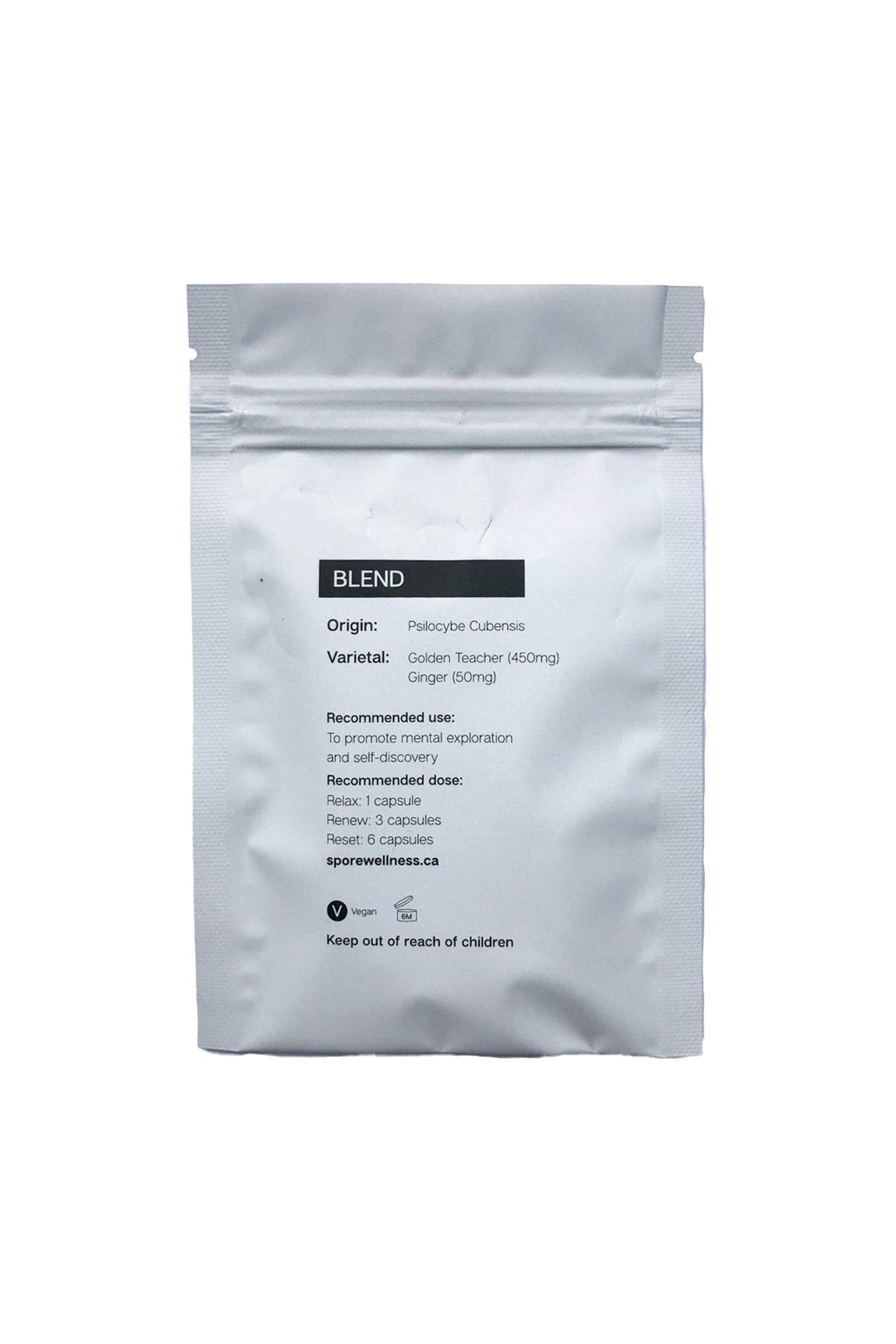 Spore Wellness Reset Macrodosing Mushroom Capsules Back Bag Spore Wellness (Reset) Macrodosing Mushroom Capsules