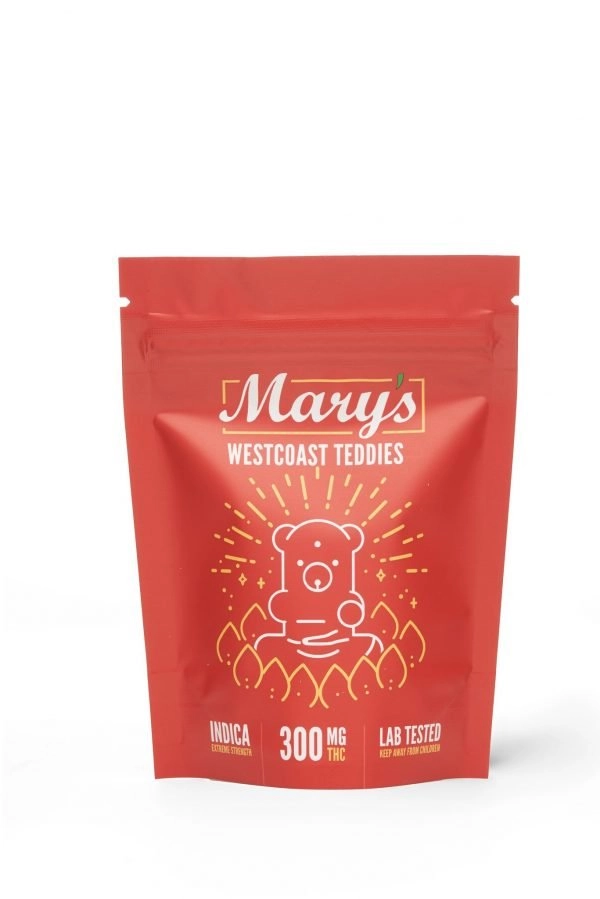 MArys TEDDIES 300 2 600x899 1 Mary’s Extreme Strength Indica West Coast Teddies (300mg THC)