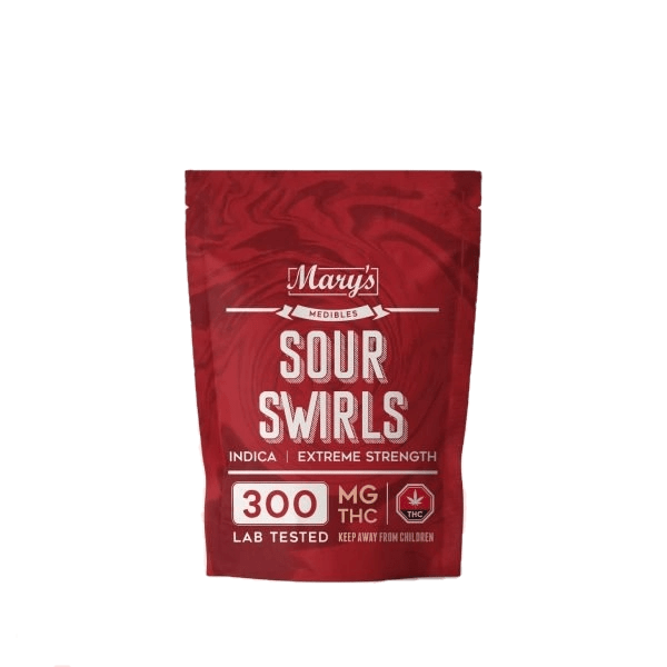 marys Sour Swirls 300MG Indica 600x600 1 Mary’s Extreme Strength Sativa Sour Swirls (300mg THC)
