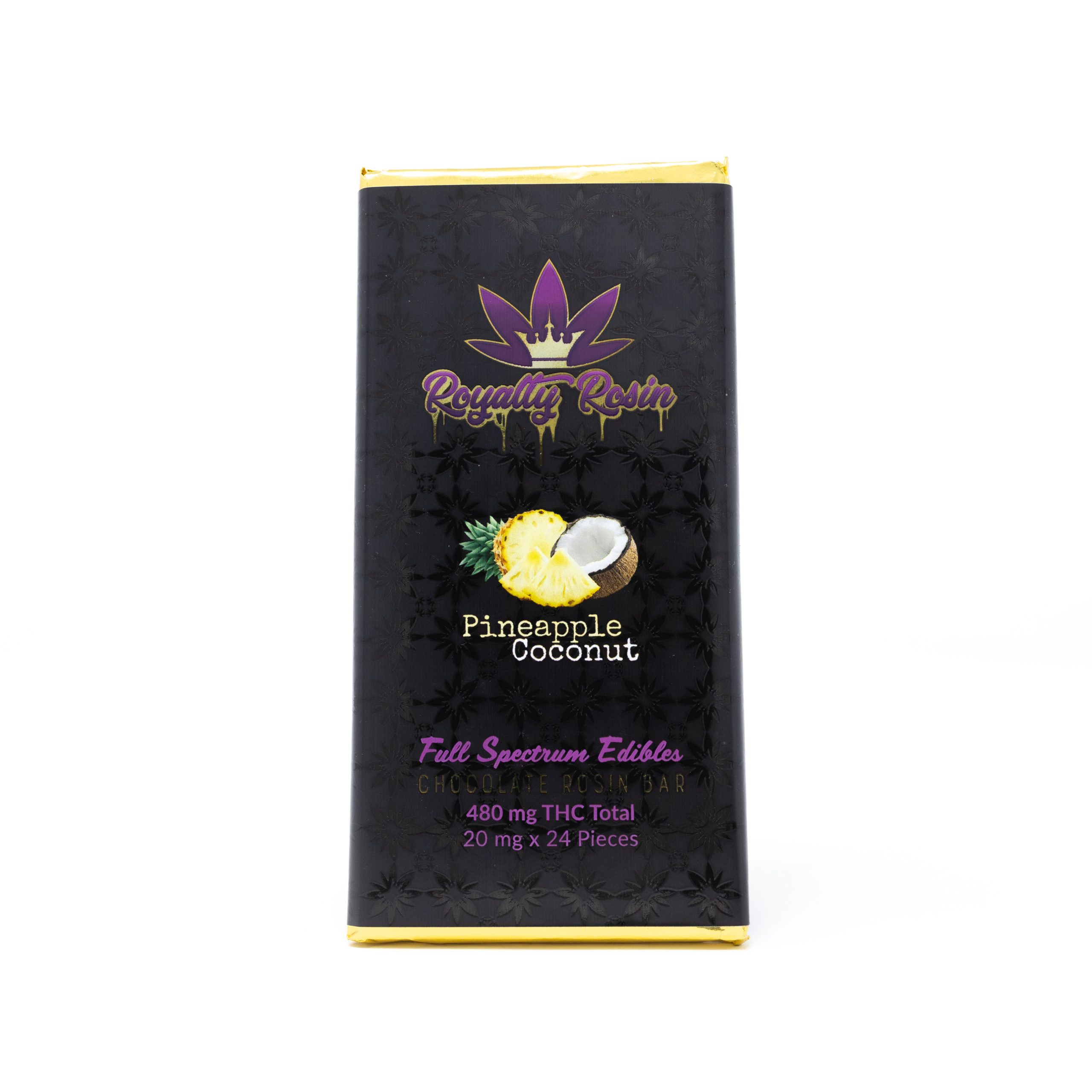 royalty pineapple Royalty Rosin Full Spectrum Pineapple Coconut Chocolate Bars (480mg THC)