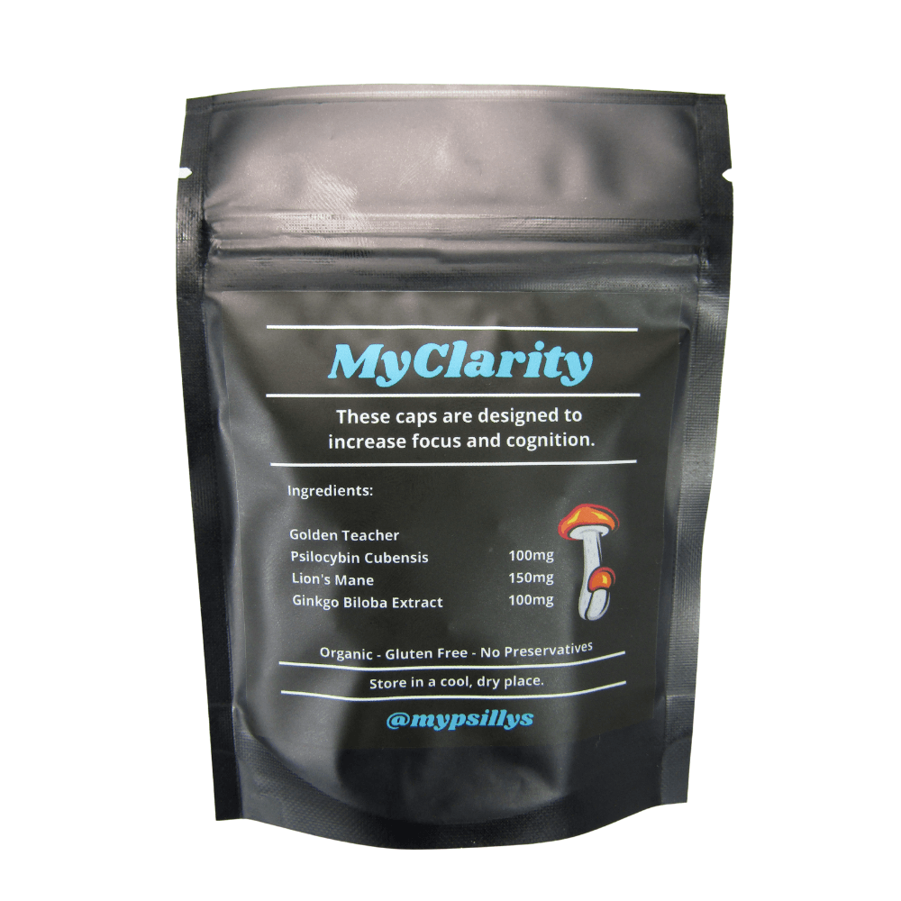 Psillys MyClarity 100mg back Psilly's MyClarity Microdose Caps