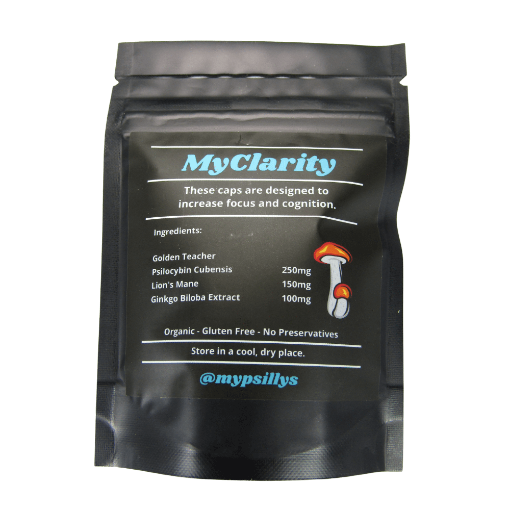 Psillys MyClarity 250mg back Psilly's MyClarity Microdose Caps