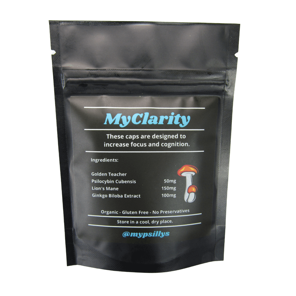 Psillys MyClarity 50mg back Psilly's MyClarity Microdose Caps