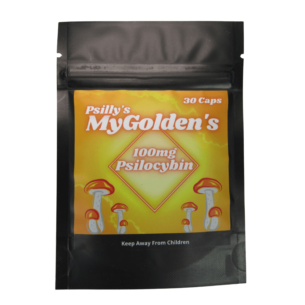 mygoldens 100mg 30 f Psilly's MyGoldens Microdose Caps