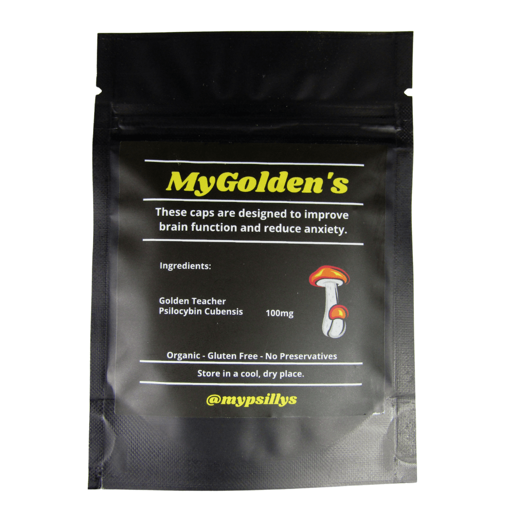 mygoldens 100mg x 30 B Psilly's MyGoldens Microdose Caps