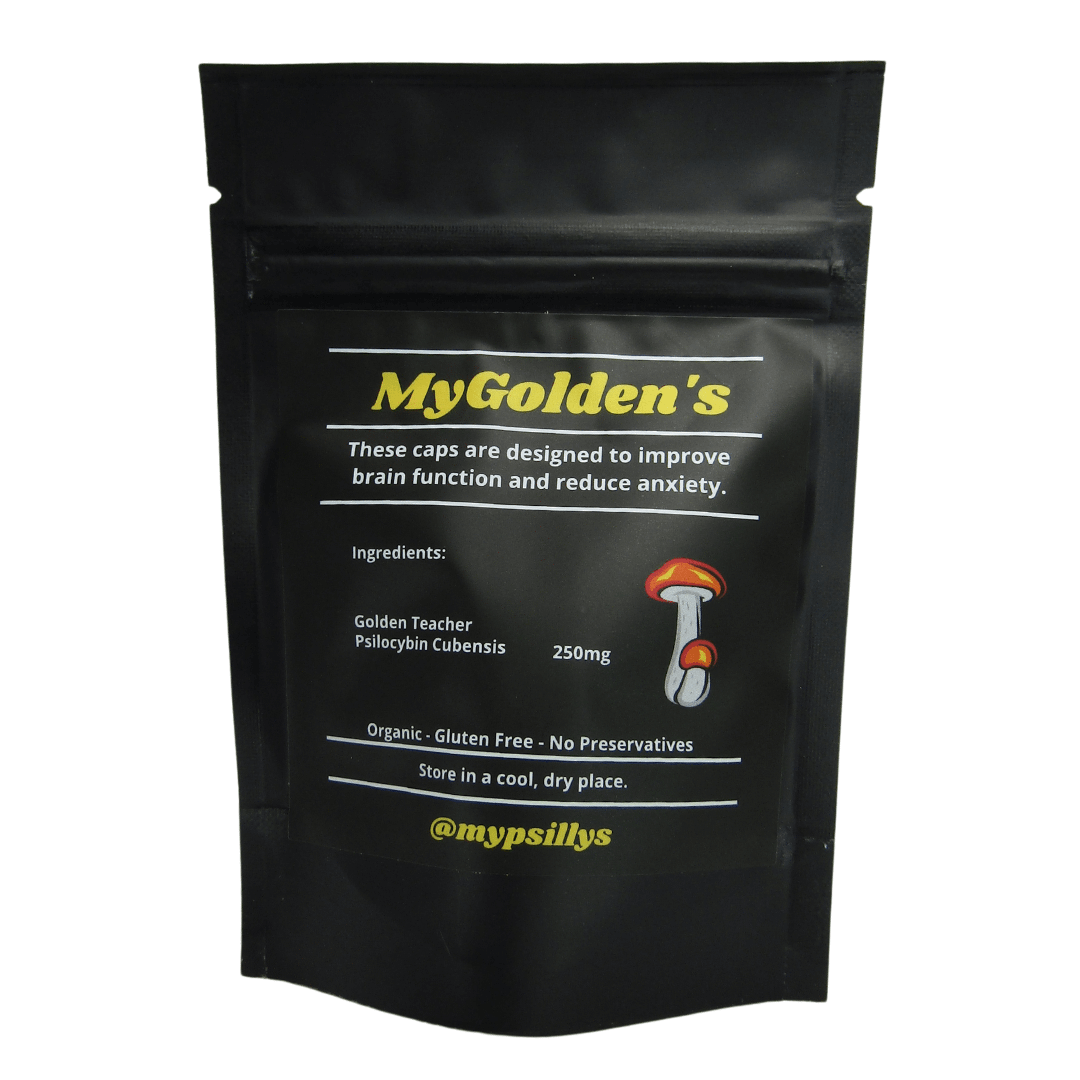 mygoldens 250mg x 30 B Psilly's MyGoldens Microdose Caps