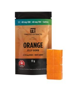 Twisted Extracts – 1:1 Sativa Jelly Bomb (40mg THC + 40mg CBD)