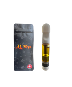Two vaporizer device packages standing upright, showing dark packaging with visible A1 branding and colorful label accents on the front.