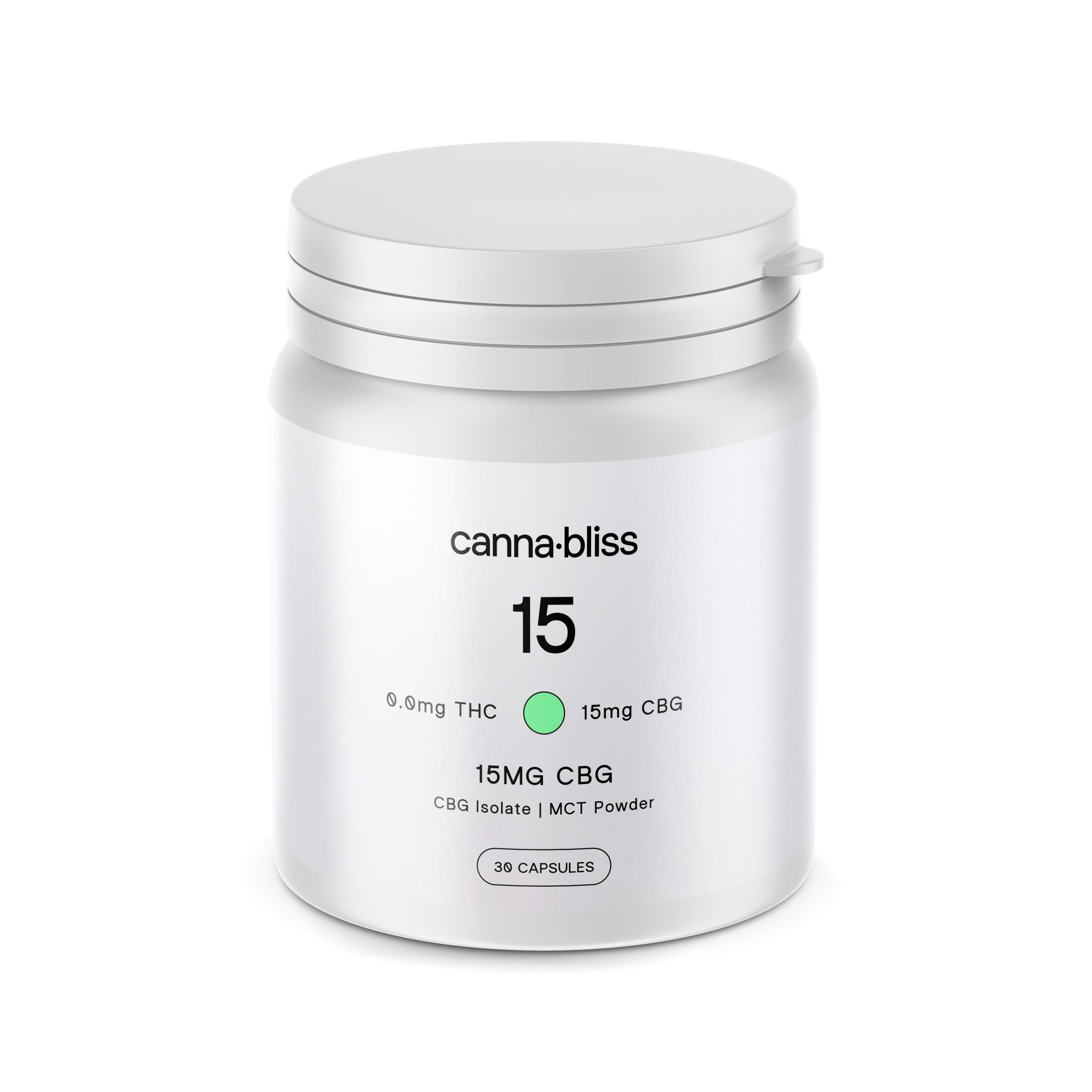 14 CannaBliss 15 15mg CBG scaled 1 Canna Bliss CBG Capsules - 15mg (30 Pack)