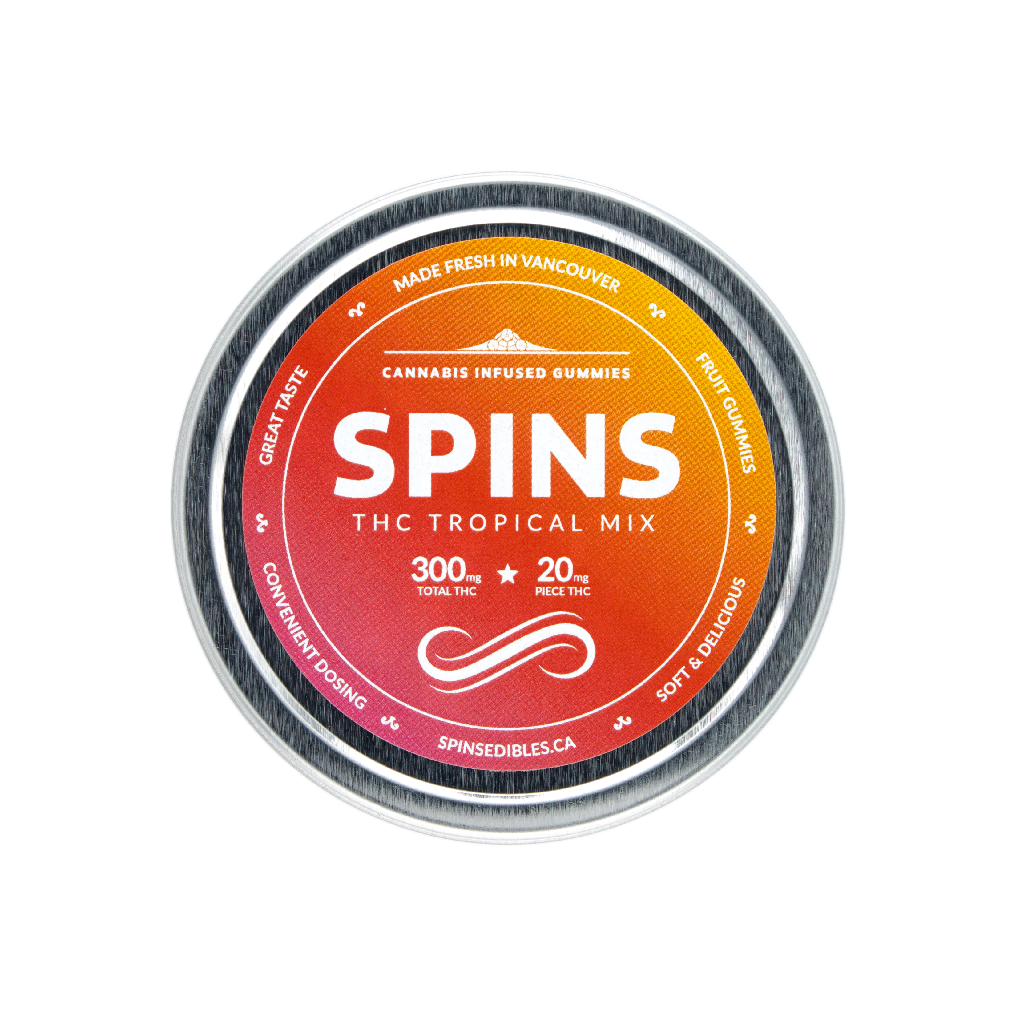 spins thc tropical SPINS - THC Tropical Gummies (300mg THC)