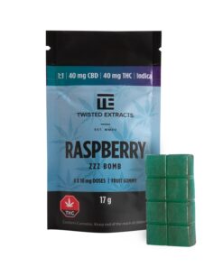 Twisted Extracts – 1:1 Indica Zzz Bomb (40mg THC + 40mg CBD)