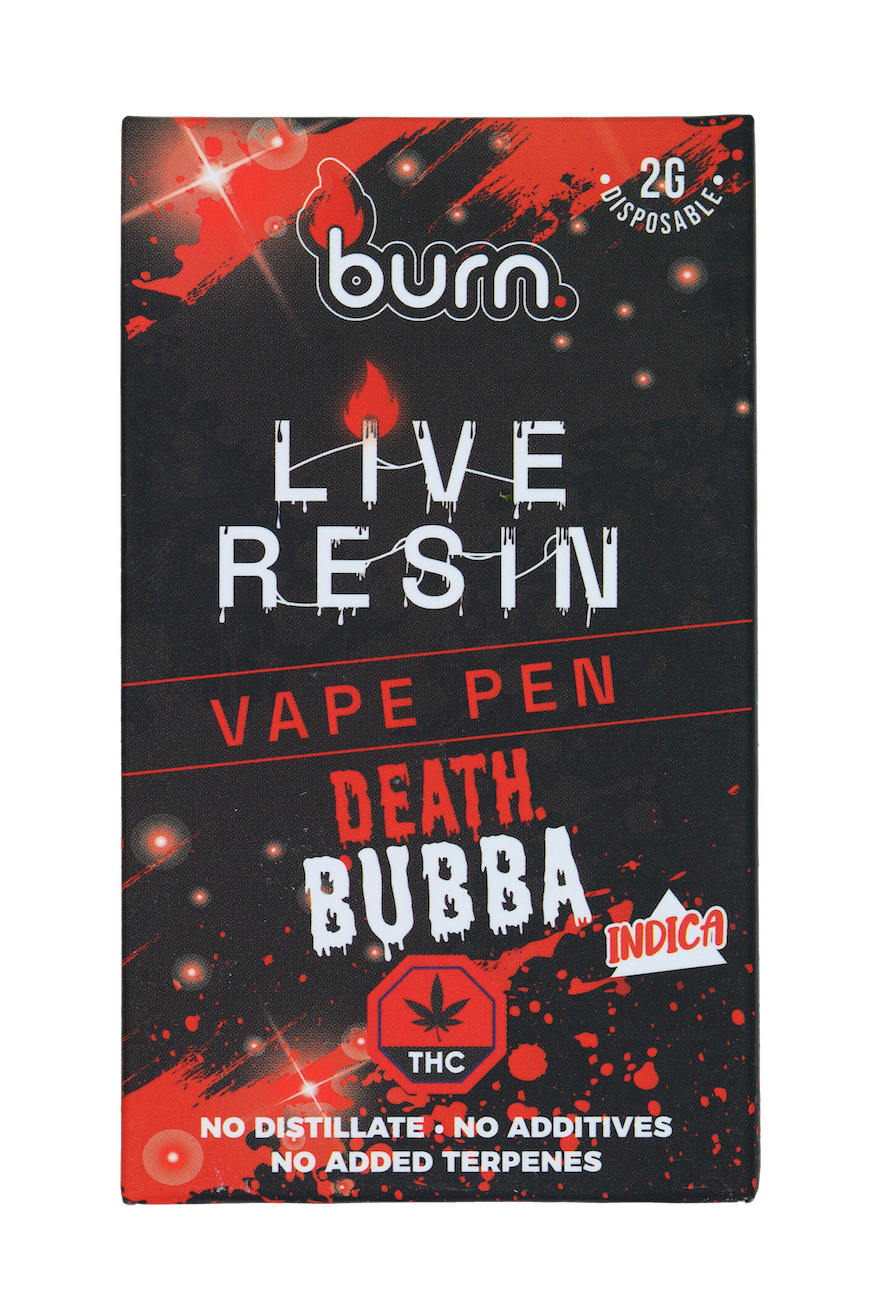 Burn Live Resin Death Bubba Burn - 2 Gram Disposable Live Resin Vape