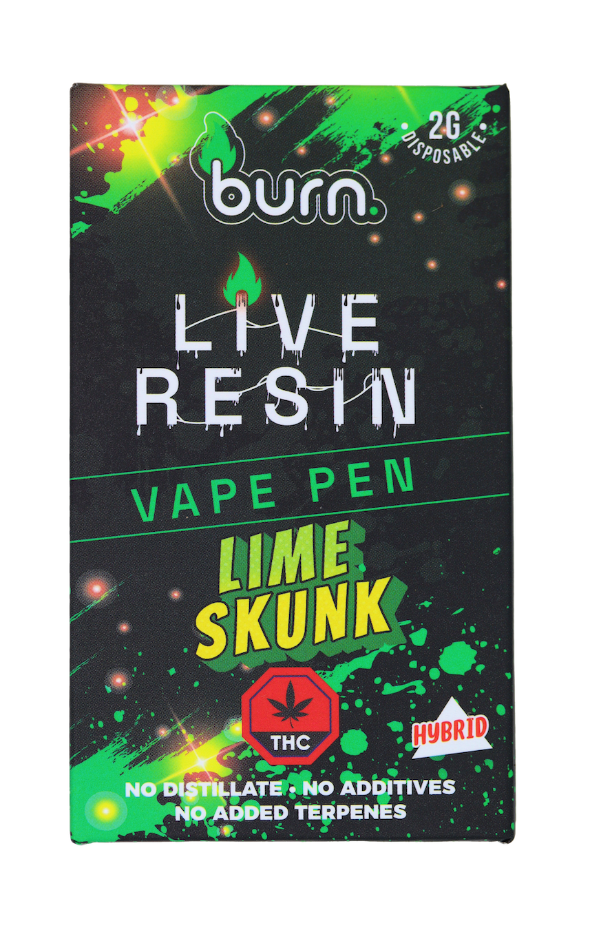 Burn Live Resin Lime Skunk Burn - 2 Gram Disposable Live Resin Vape