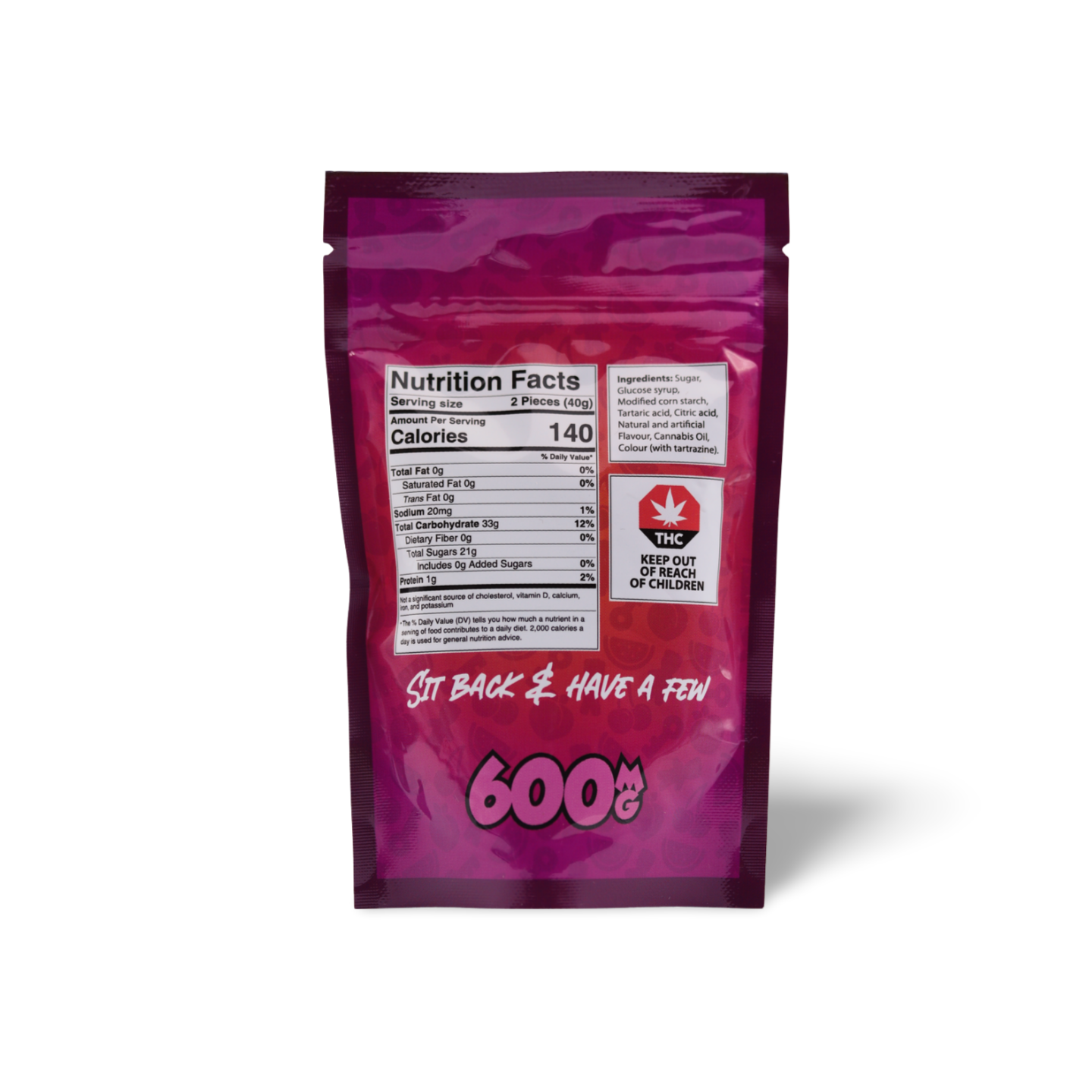 Chew Crew Mega Pack 600mg back Chew Crew - 30mg Mega Pack Gummies (600mg THC)