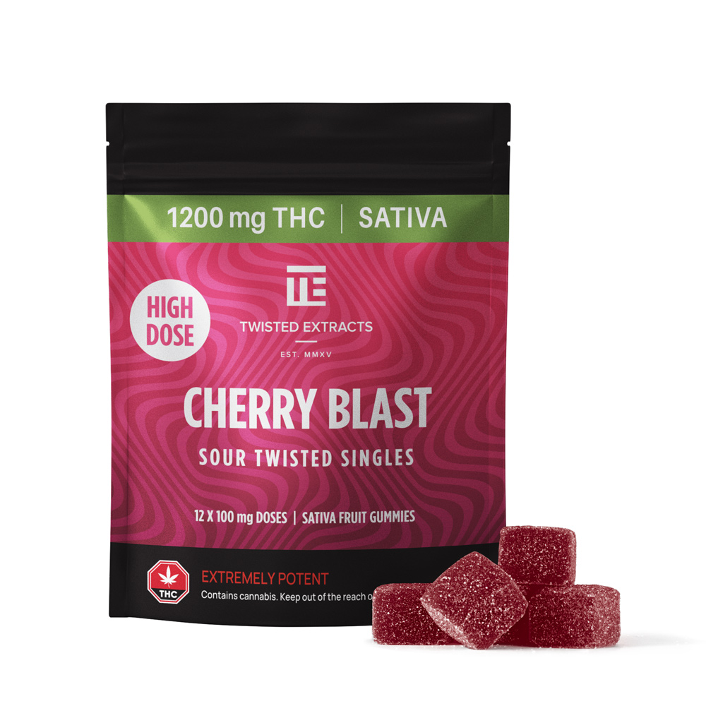 Twisted Extract CherryBlast 1 Twisted Extracts - High Dose Twisted Singles (1200 mg THC, Sativa)