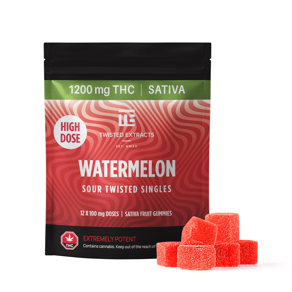Watermelon Twisted Extracts - High Dose Twisted Singles (1200 mg THC, Sativa)