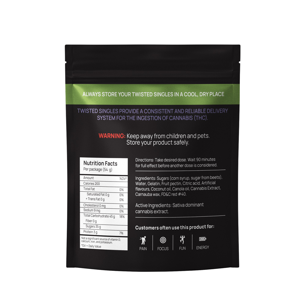 Watermelon Back Twisted Extracts - High Dose Twisted Singles (1200 mg THC, Sativa)