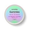Canna Bliss live hash rosin tropical mix gummies in round tin with 40mg THC per gummy and 600mg total THC
