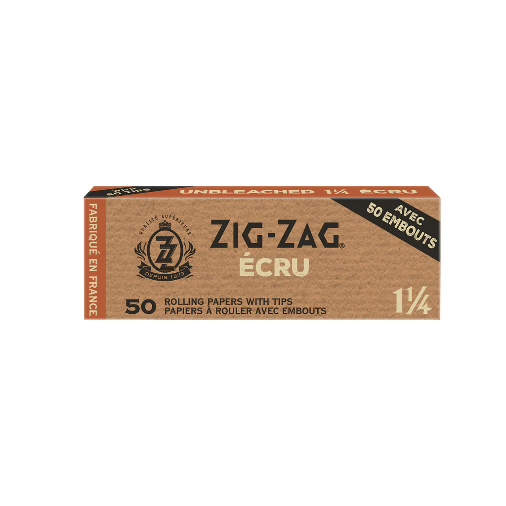 ZIG ZAG PT UNB 125 Zig Zag Unbleached Rolling Papers and Tips - 1¼