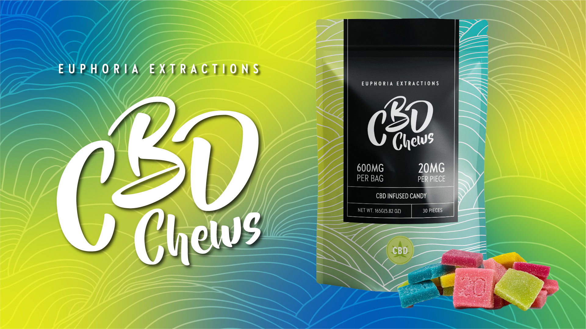 CBD chews Euphoria Shatter Chews - CBD Gummies (600mg CBD)