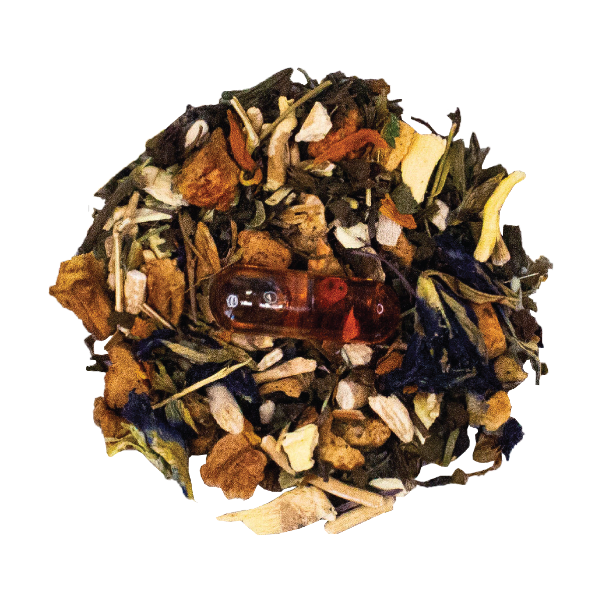 wesley tea thc blissful positivitea pile with pill Wesley THC Tea (40mg THC) - Blissful Positivitea