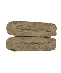 Coffee Crisp Cut hash close-up showing compressed resin bar texture