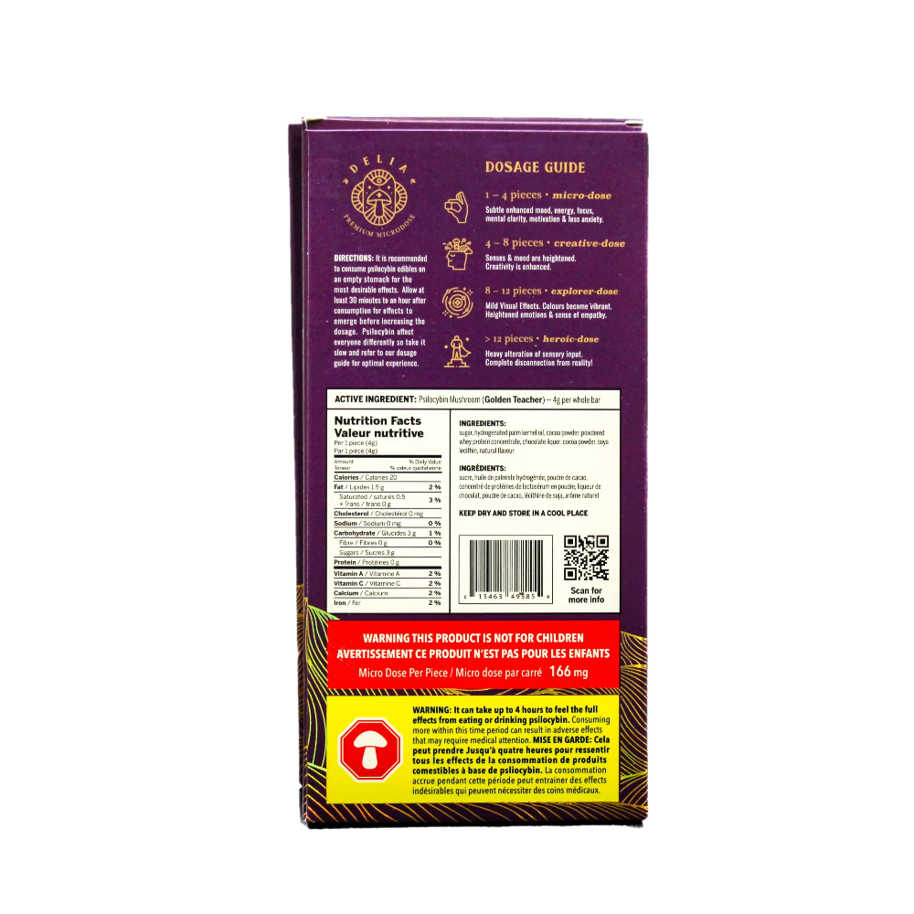 delia milk choco 4000mg Delia – Psilocybin Mushroom Chocolate (4000mg)
