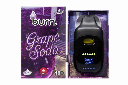 grape soda front scaled 1 Burn LCD Disposable - 3 Gram Vape